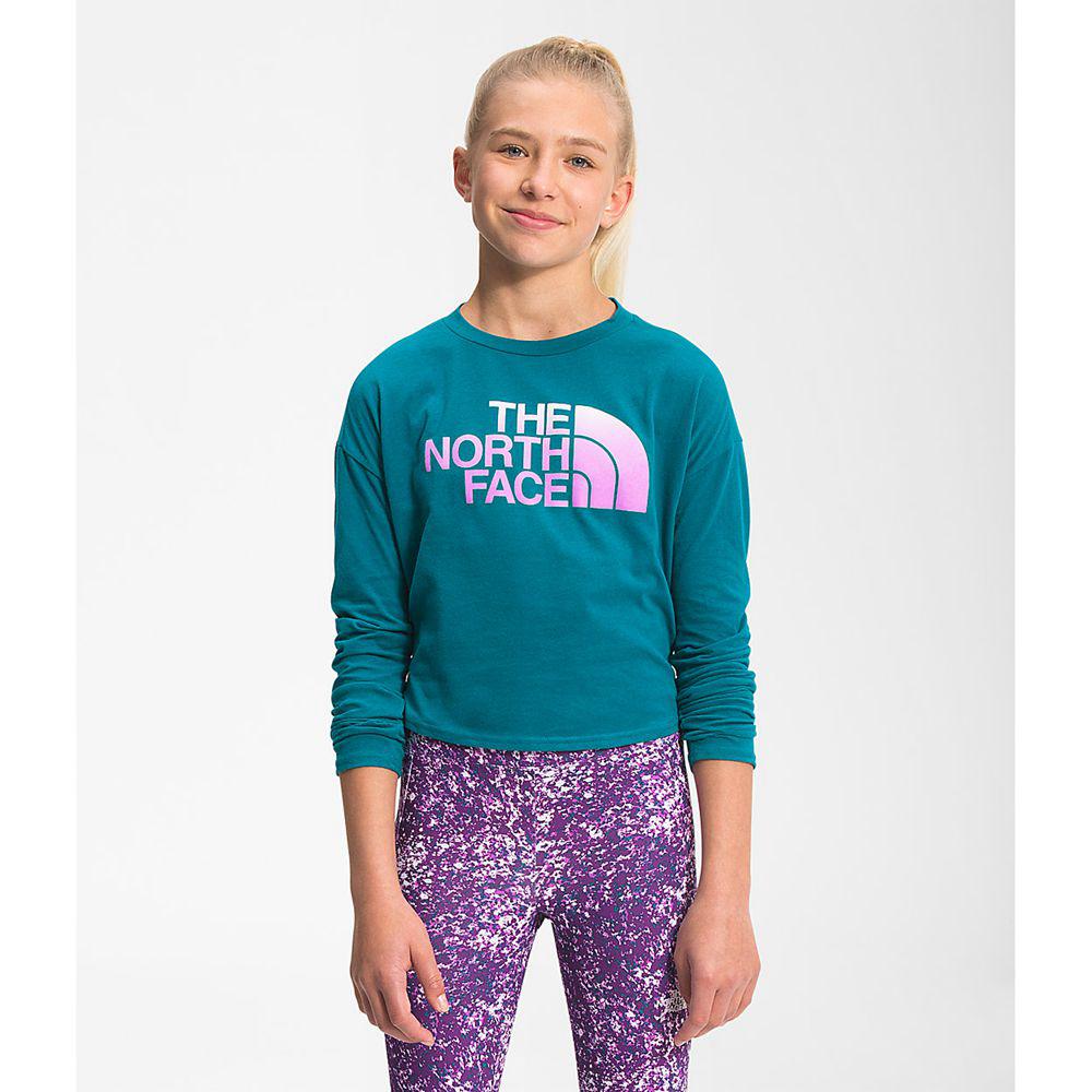 The North Face Long Sleeve Graphic Κορίτσια Μπλούζα Με Μακρύ Μανίκι - Βαθυ Μπλε (NVDF10572)